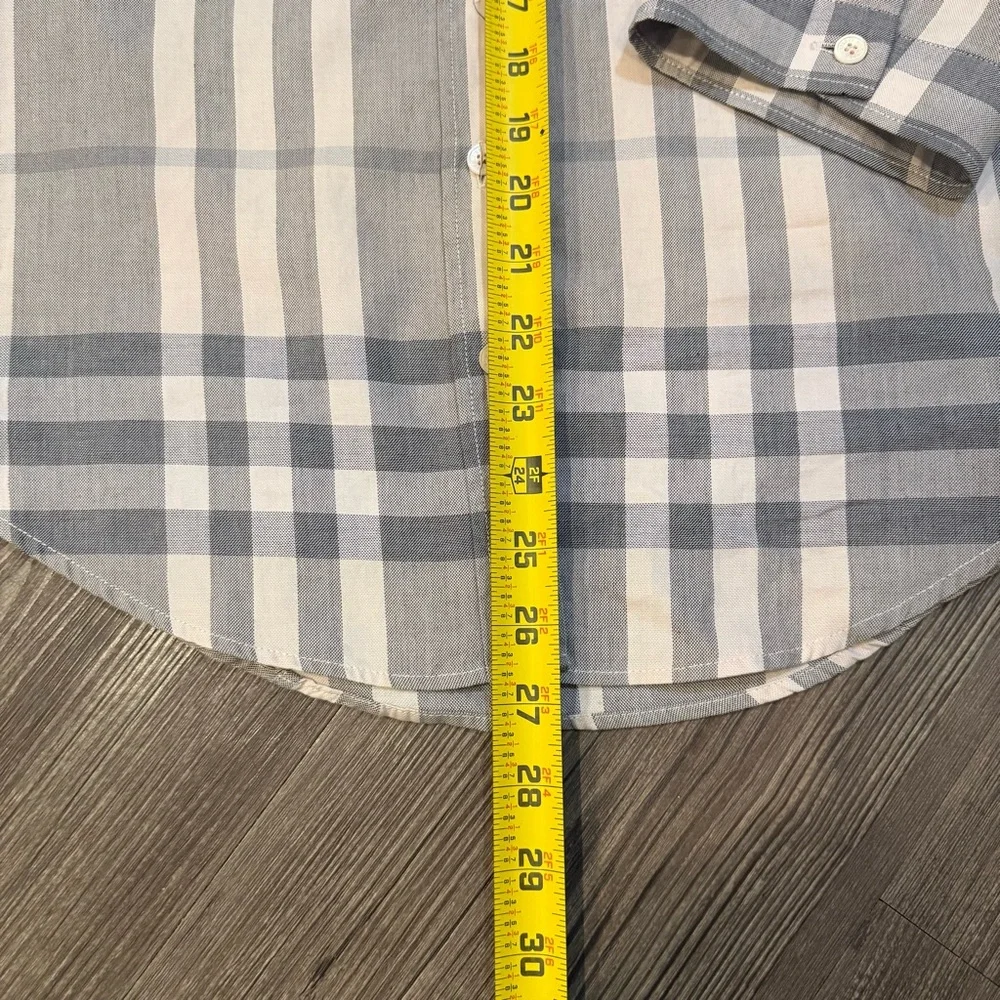 BURBERRY BRIT Women’s 3/4 Sleeve Plaid Button Down 100% Cotton Shirt Size Medium - Picture 7 of 12